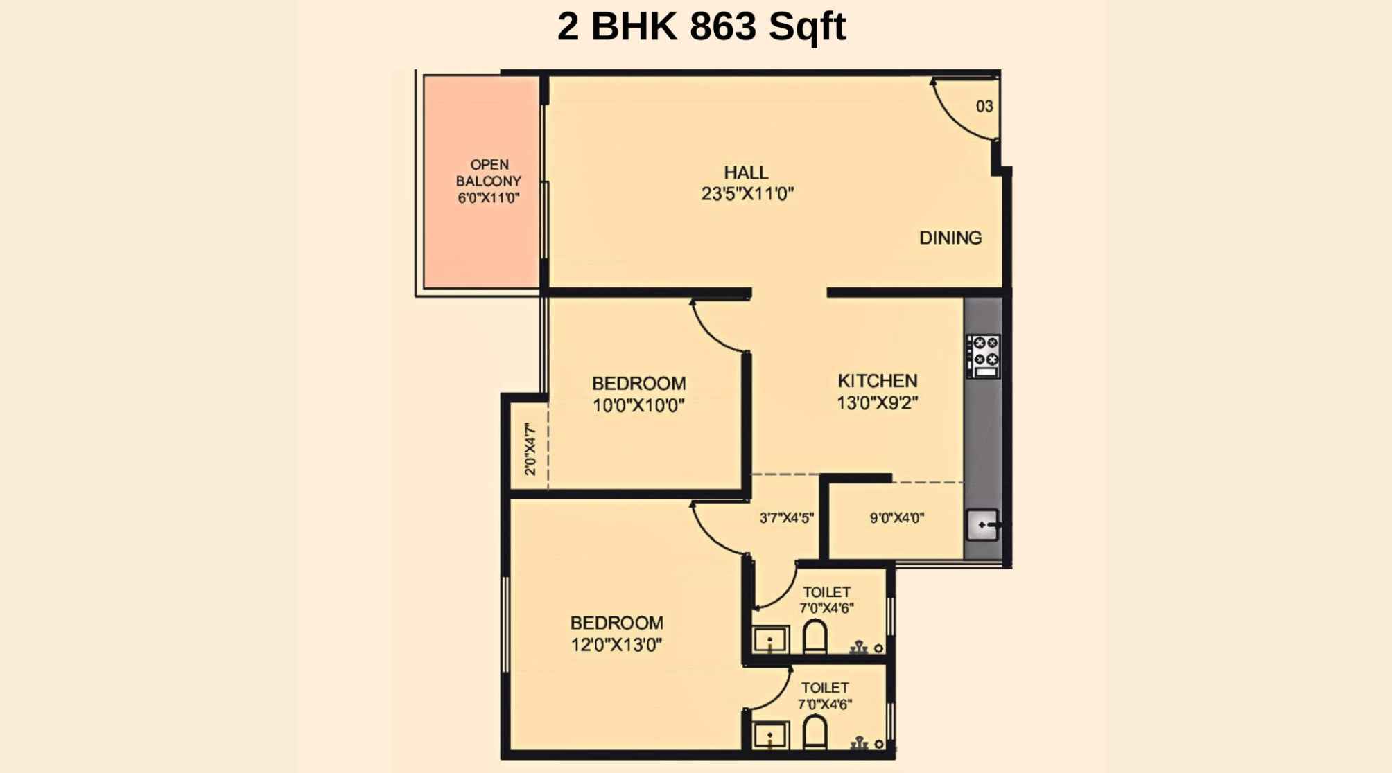 Akshar-Altorios-Floor-Plan-2-BHK-863-Sqft