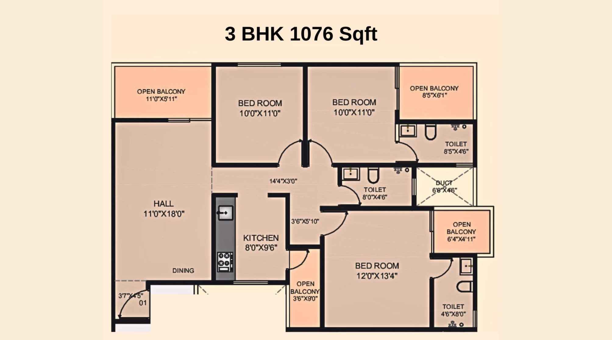 Akshar-Altorios-Floor-Plan-3-BHK-1076-Sqft